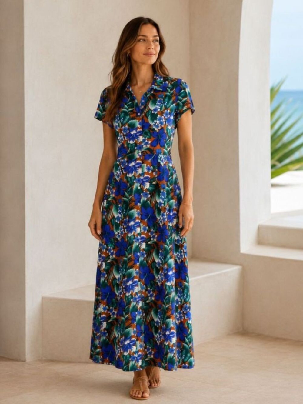 J.Crew Tropical Floral Maxi Dress Small Resort Vacation Coastal Summer Dress